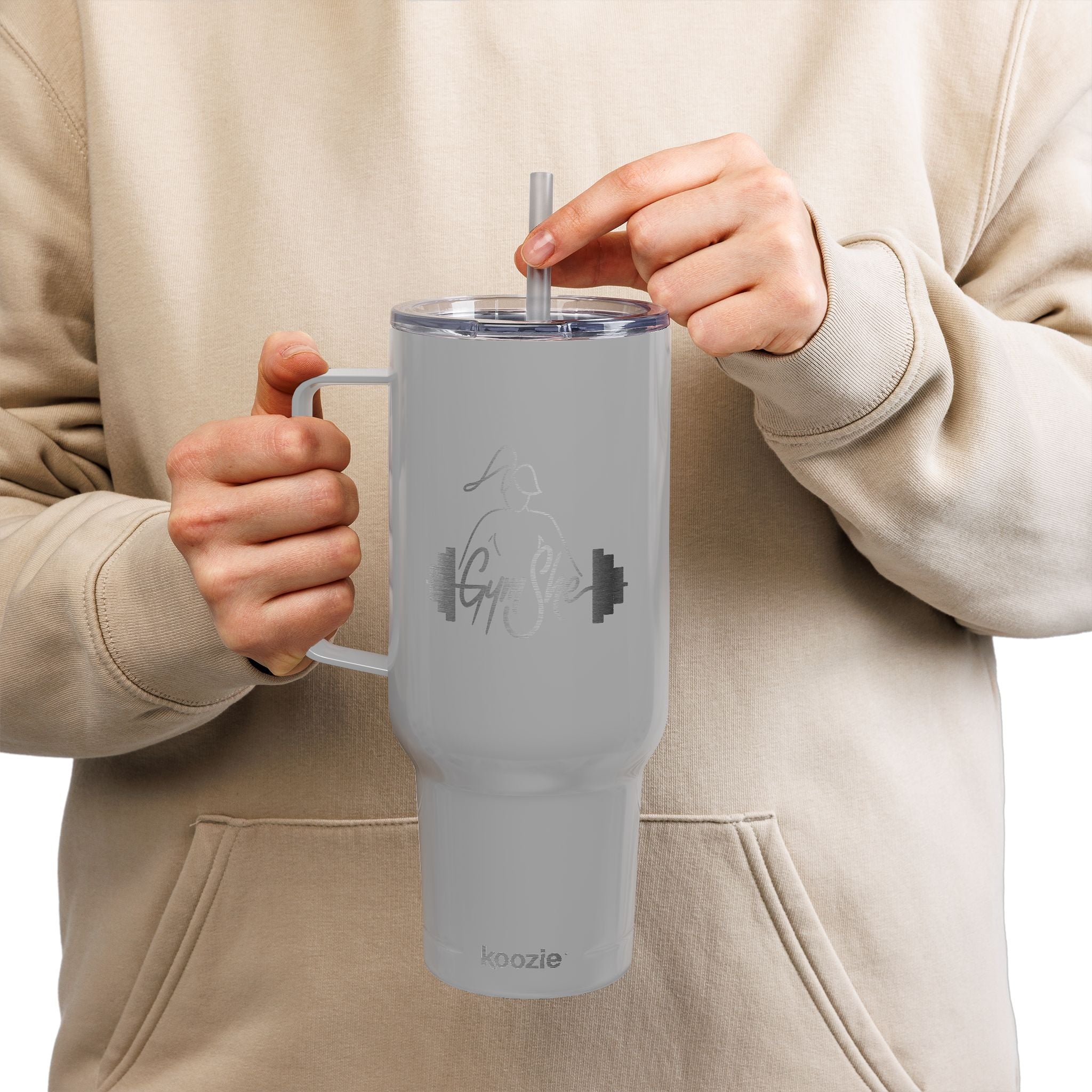 GymShe - 40oz Engraved Insulated Tumbler with Handle & Lid